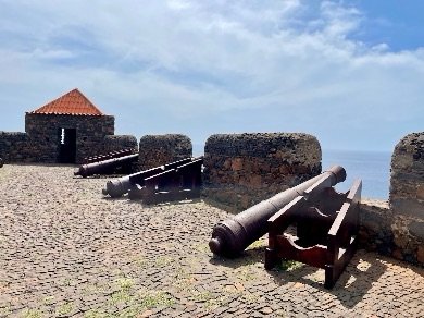 Vista histórica da Cidade Velha, Património Mundial da UNESCO em Cabo Verde.