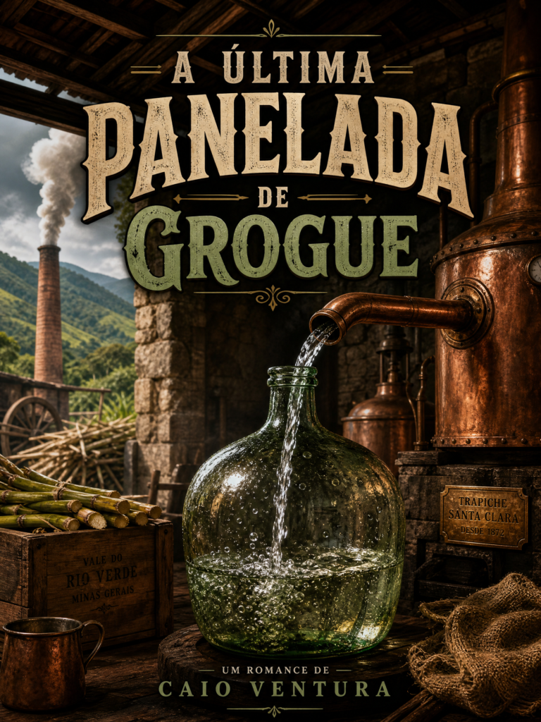 Fio de grogue artesanal caindo num garrafão de vidro dentro de um trapiche tradicional no Vale de Paul.